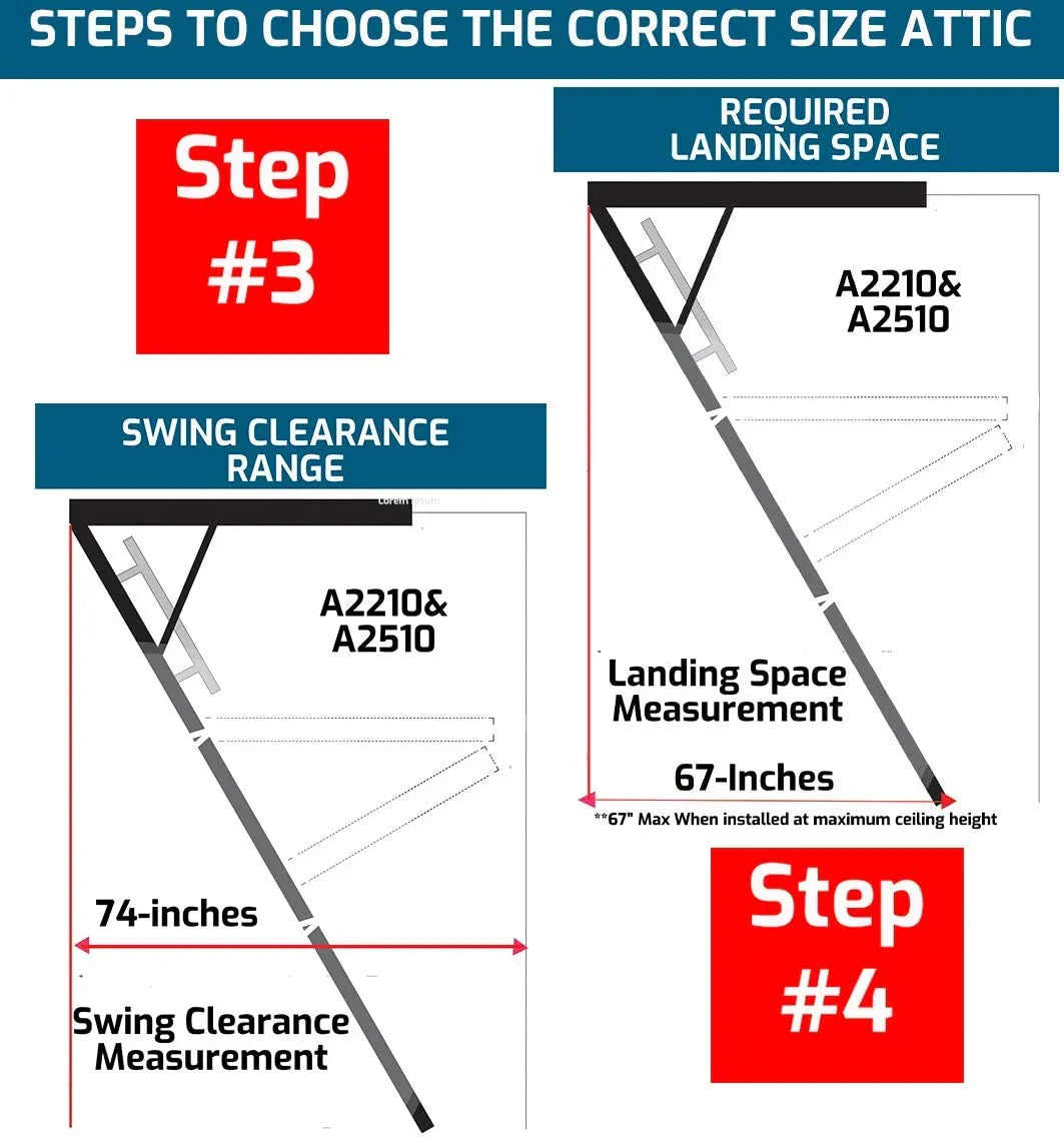 25-1/2 by 54-Inch Elite, 7'8′′-10-Foot Ceiling Height, 375-Pound Capacity, Type IAA, AA2510, Aluminum Ladder, attic, x Rough 