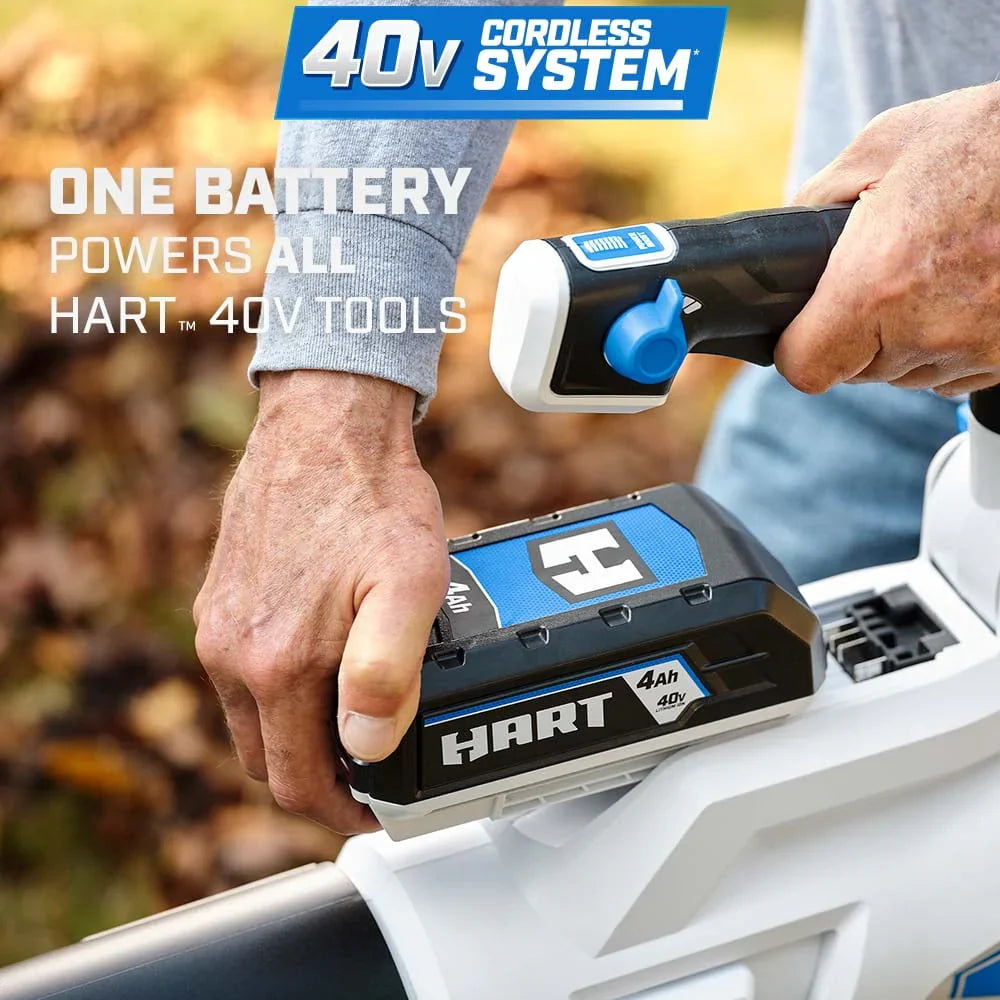 HART 40-Volt 155 MPH at 600 CFM Cordless Brushless Axial Leaf Blower Kit, (1) 4.0Ah Lithium-Ion Battery - image 6