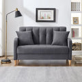 Contemporary Velvet Tufted Loveseat for Small Living Spaces - Beige Upholstered Sofa - image 4