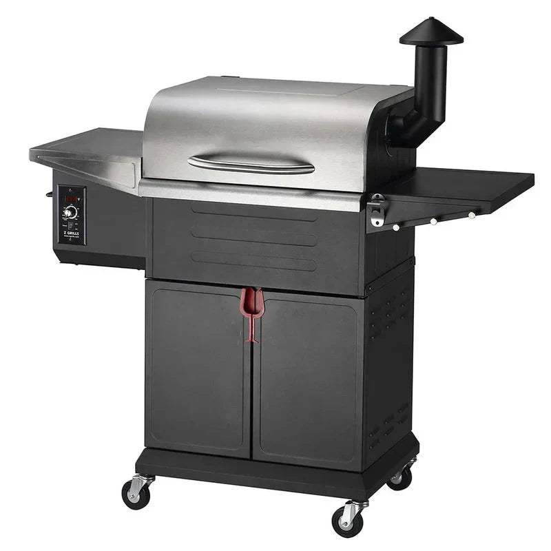 ZPG-600D3E 8-in-1 Pellet Grill & Smoker, 572 sq.in., Porcelain-Coated Steel, Smoke Color