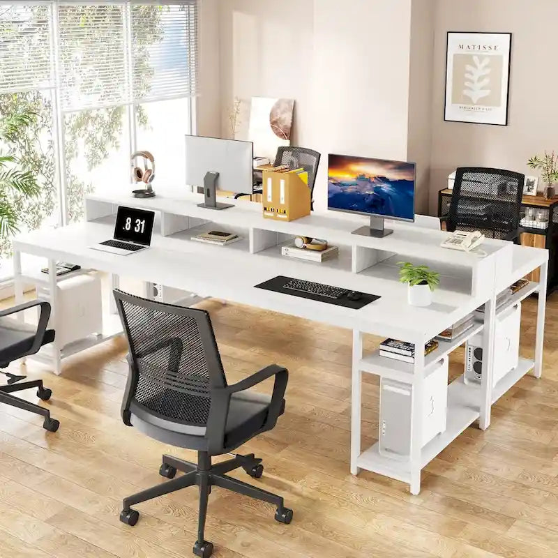 78.7-Inch Extra Long Double Desk for Two, Ideal for Home Office Use - image 8