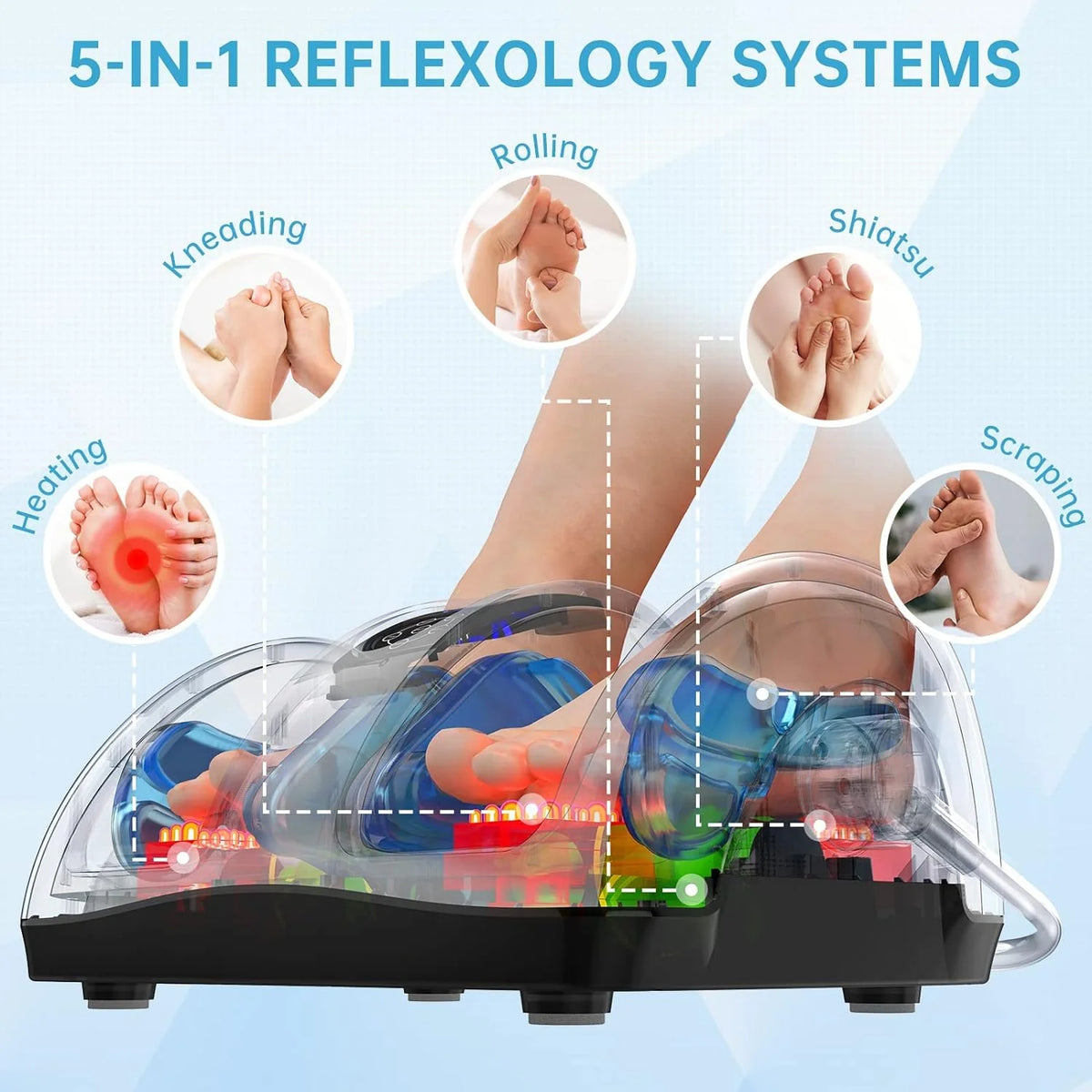 Shiatsu Foot Massager with Heat-Foot Massager Machine for Neuropathy, Plantar Fasciitis and Pain Relief-Massage Foot, Leg, Calf, Ankle with Deep Kneading Heat Therapy, Gift for Mother's Day - image 18