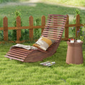 Acacia Wood Outdoor Patio Rocking Chair With Widened Slatted Seat Amp High Back Porch Rocker Sun Lounger For Backyard Garden 