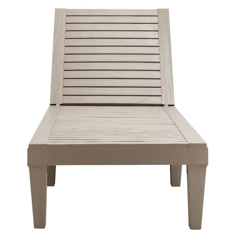 Outdoor Chaise Lounge Chair Patio Recliner Adjustable With 5 Positions Wood Texture Design Waterproof Easy To Assemble - Comf