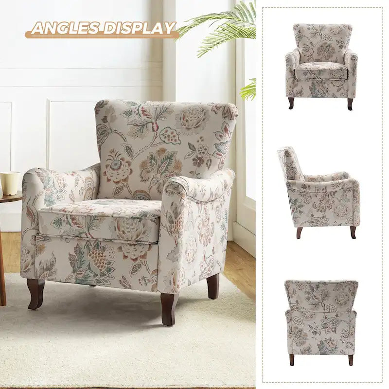 Set of 2 Samouel Contemporary Floral Wingback Armchairs by HULALA HOME - image 14