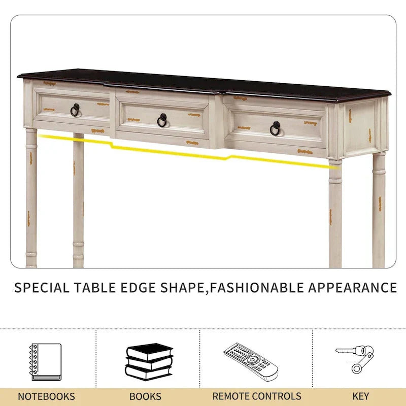 Entryway Console Table with Drawers and Extended Shelf - image 35