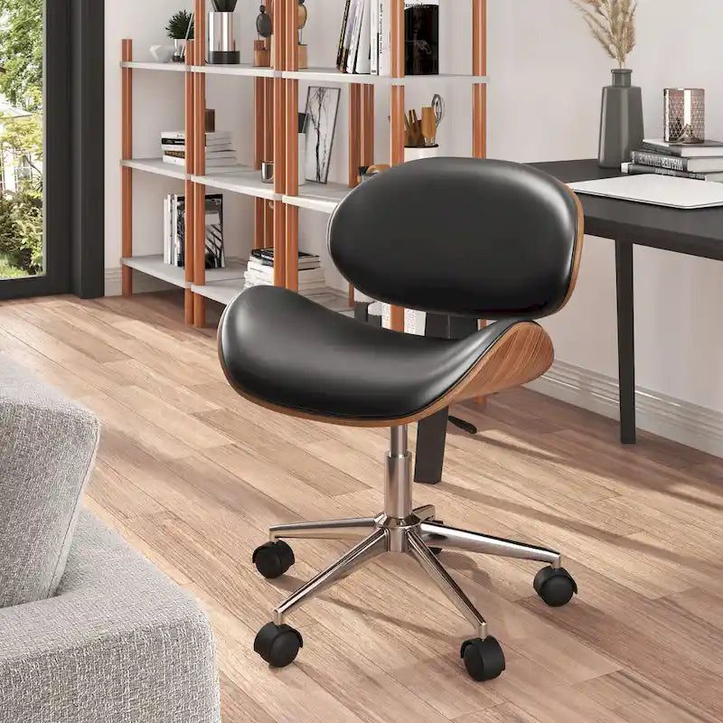 Mid-Century Modern Adjustable Office Chair with Swivel & Casters - image 1
