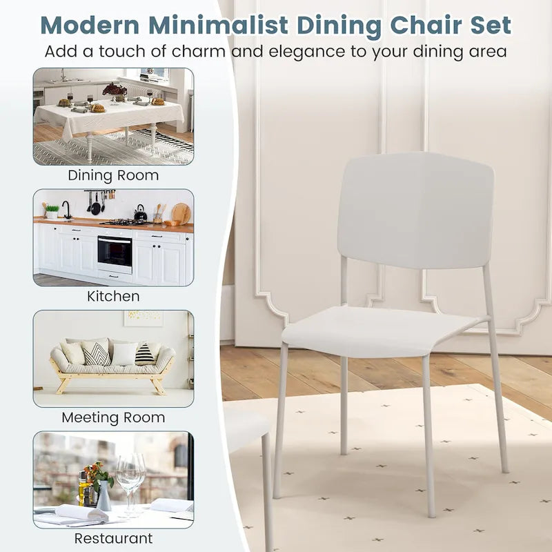 Set of 4 Stackable Dining Chairs with Ergonomic Backrest and Spacious Seat by Gymax - image 21