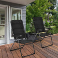2 Pack Folding Patio Chairs 7 Position Adjustable Lawn Chair Recliner Camping Chair Compact Outdoor Sling Chair Fully Assembl