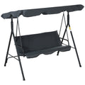 Outsunny 3-Person Porch Lawn Swing with Canopy, Outdoor Yard Glider Chair - image 1