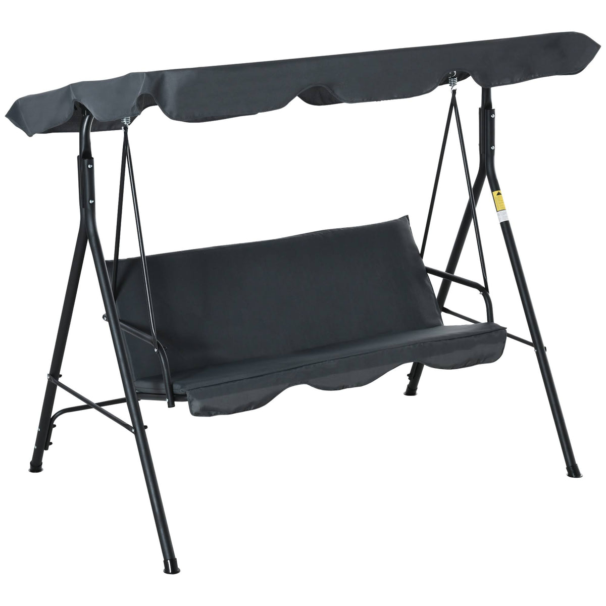 Outsunny 3-Person Porch Lawn Swing with Canopy, Outdoor Yard Glider Chair - image 1