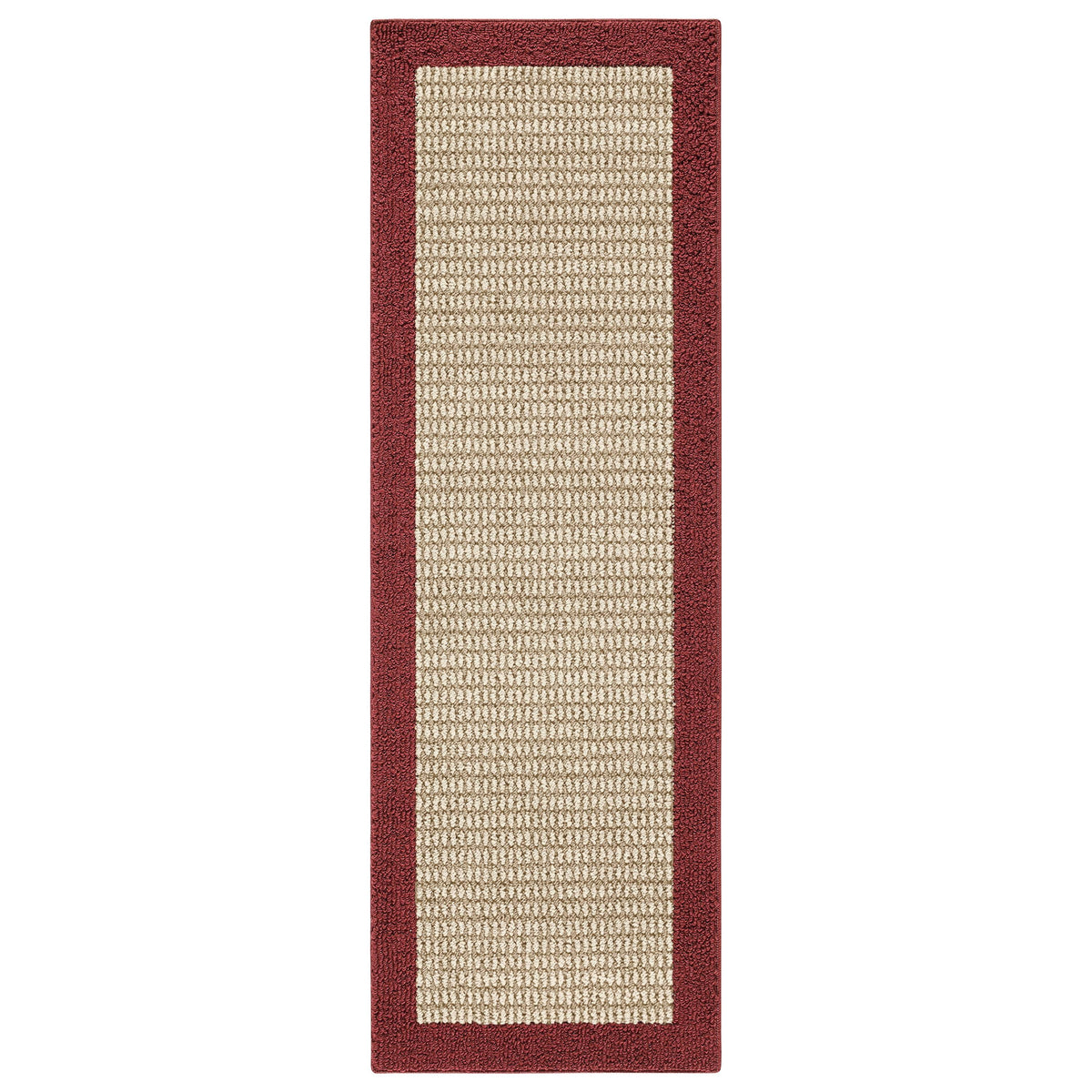 Mainstays Faux Sisal Runner Rug 24"x72" Cranberry - image 1