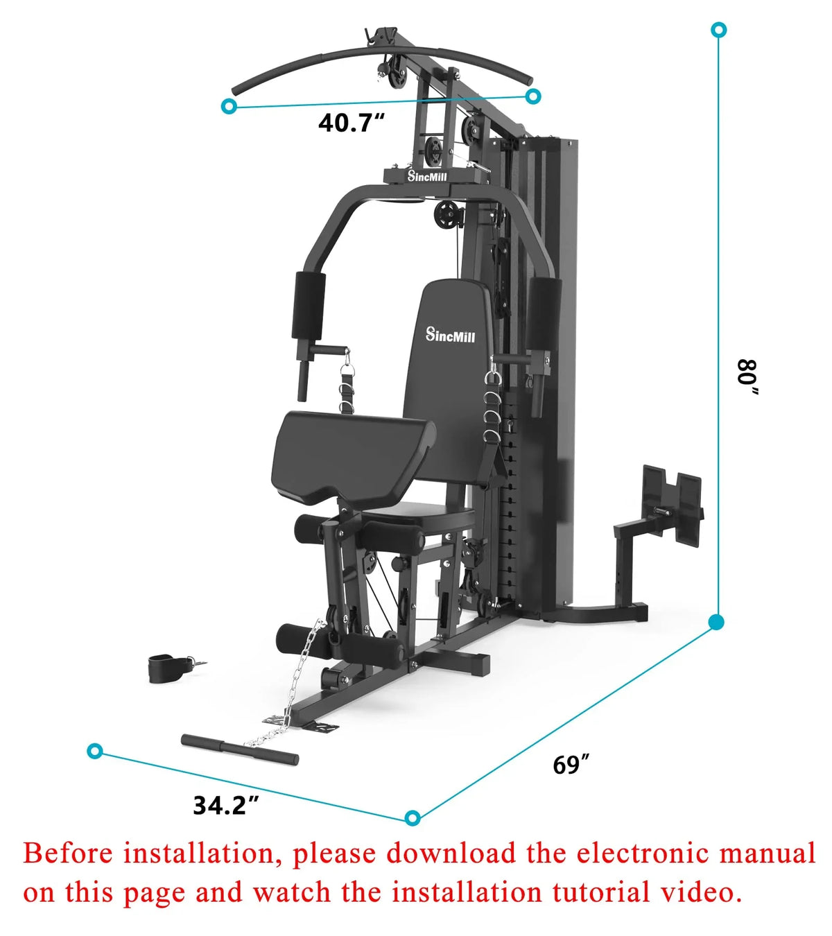 Home Gym SCM-1148L 148LB Multifunctional Full Body Home Gym Equipment for Home Workout