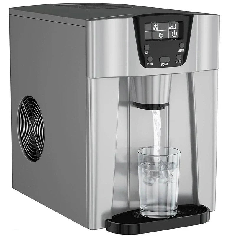 2 in 1 Ice Maker Water Dispenser Countertop 36lbs/24H LCD Display Portable New – Black