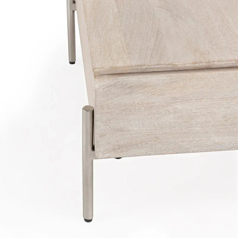 Rocklin White Mango Wood Lift-Top Coffee Table by Classic Home - image 7