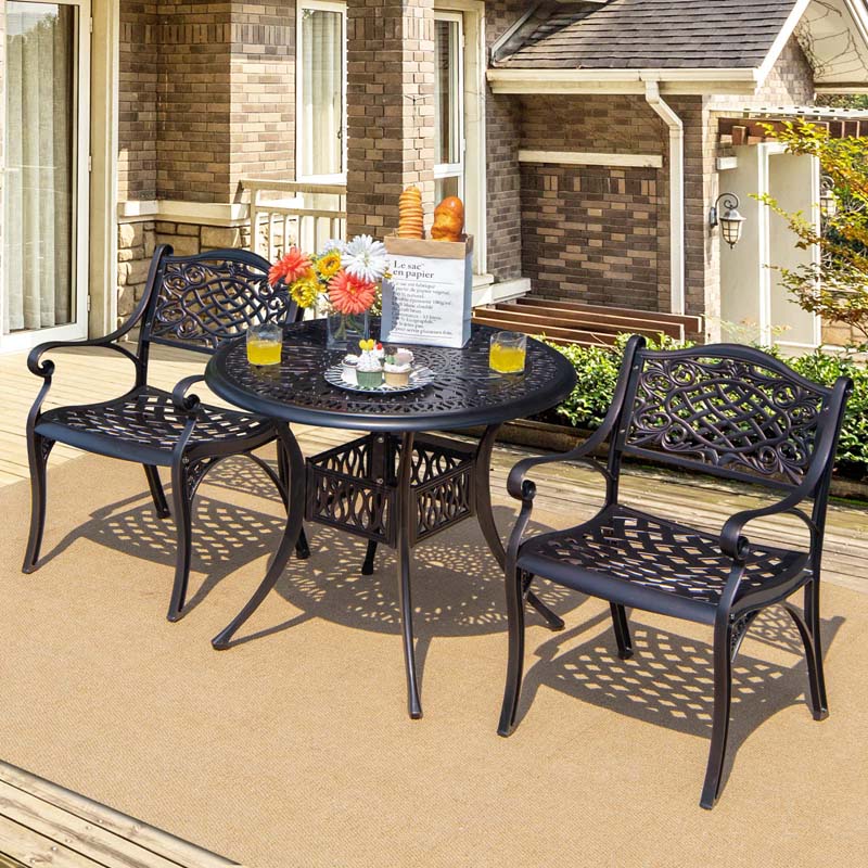 24Pcs All Weather Cast Aluminum Chairs With Armrests Amp Curved Seats Outdoor Dining Chairs Patio Bistro Armchairs - Comforta