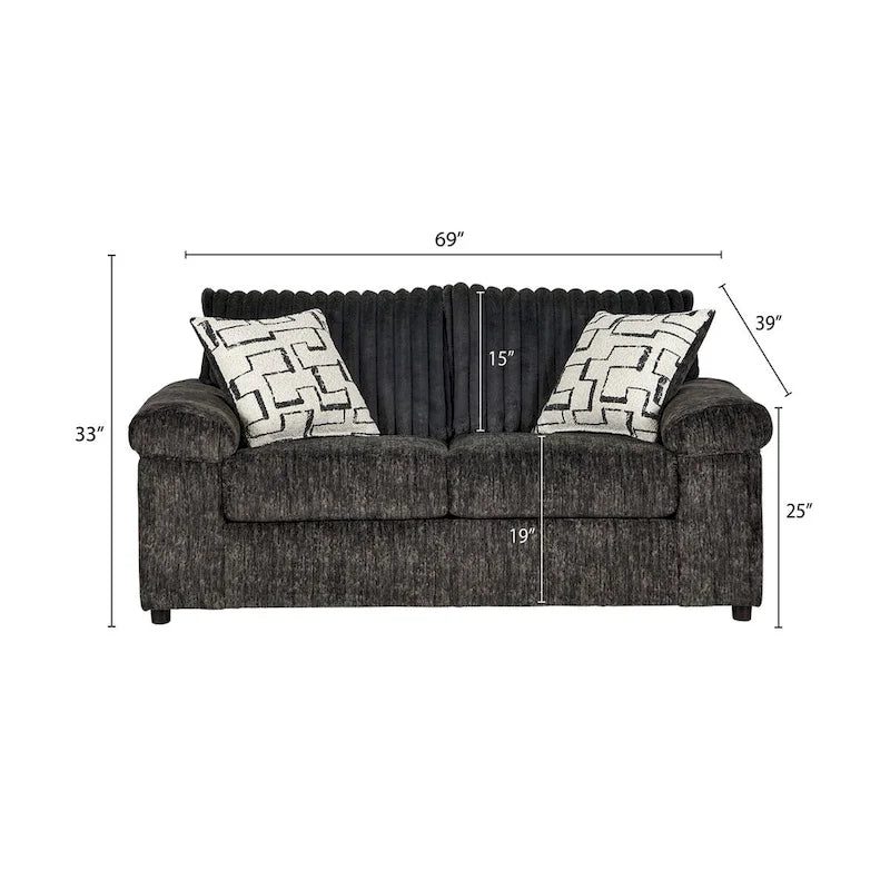 Roundhill Furniture Nason Wide Wale Corduroy Sofa, Loveseat, and Cuddle Chair Collection - image 23