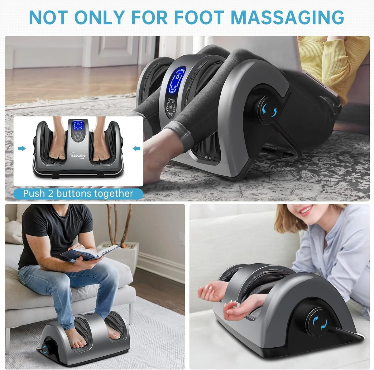 Shiatsu Foot Massager with Heat-Foot Massager Machine for Neuropathy, Plantar Fasciitis and Pain Relief-Massage Foot, Leg, Calf, Ankle with Deep Kneading Heat Therapy, Gift for Mother's Day - image 16