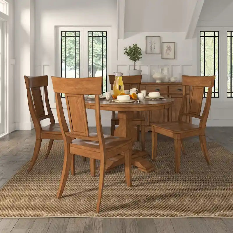 Set of 2 Ronda Wooden Dining Chairs with Panel Back - image 1