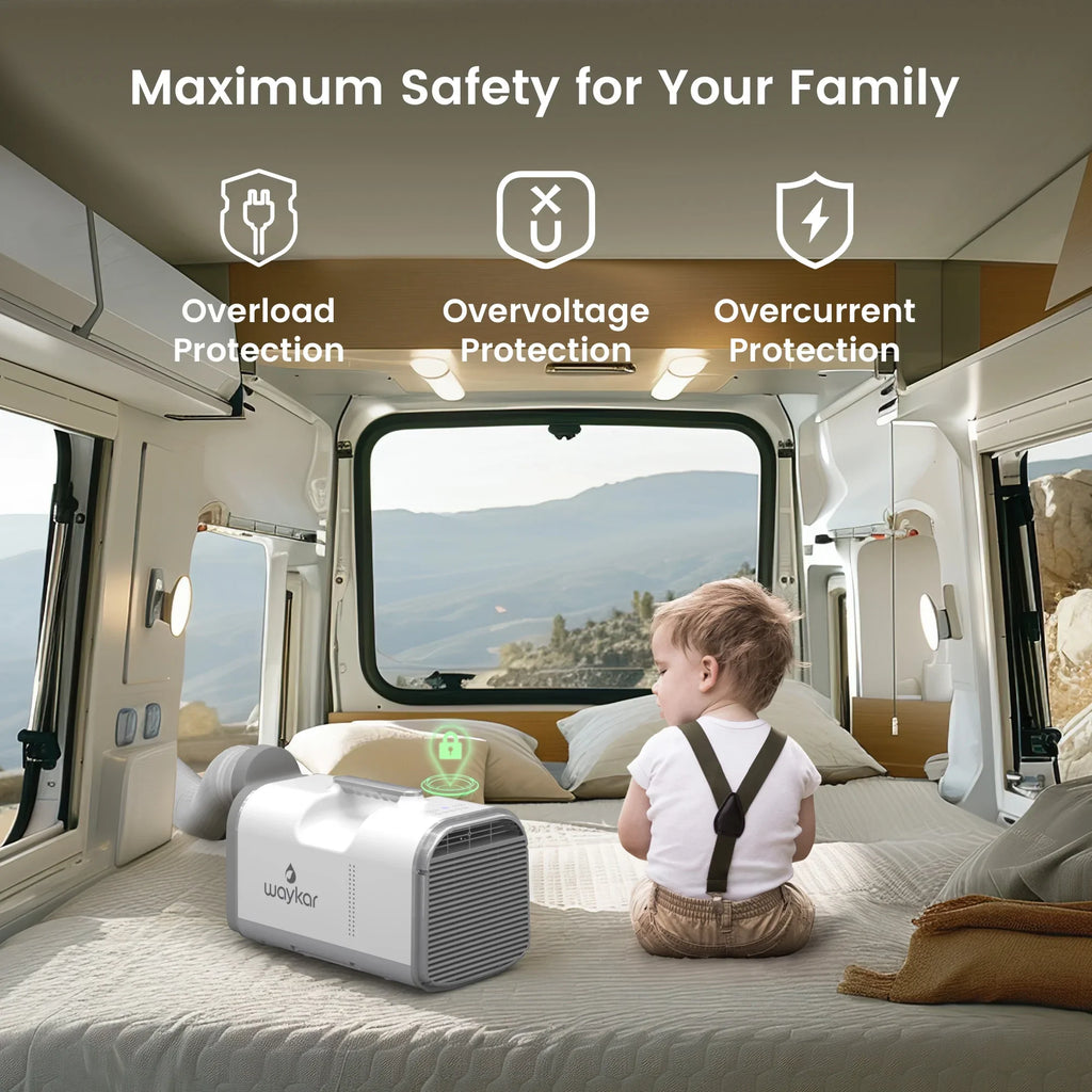 Waykar 4500BTU Portable Air Conditioner for Tent, Camping, RV, 130 Sq. Ft., Low Noise, Remote Control - image 8
