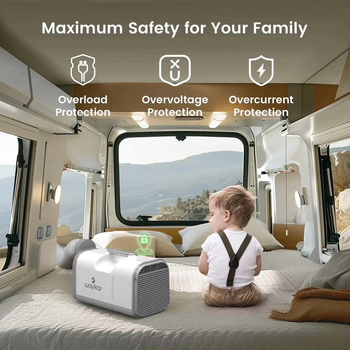 Waykar 4500BTU Portable Air Conditioner for Tent, Camping, RV, 130 Sq. Ft., Low Noise, Remote Control - image 8