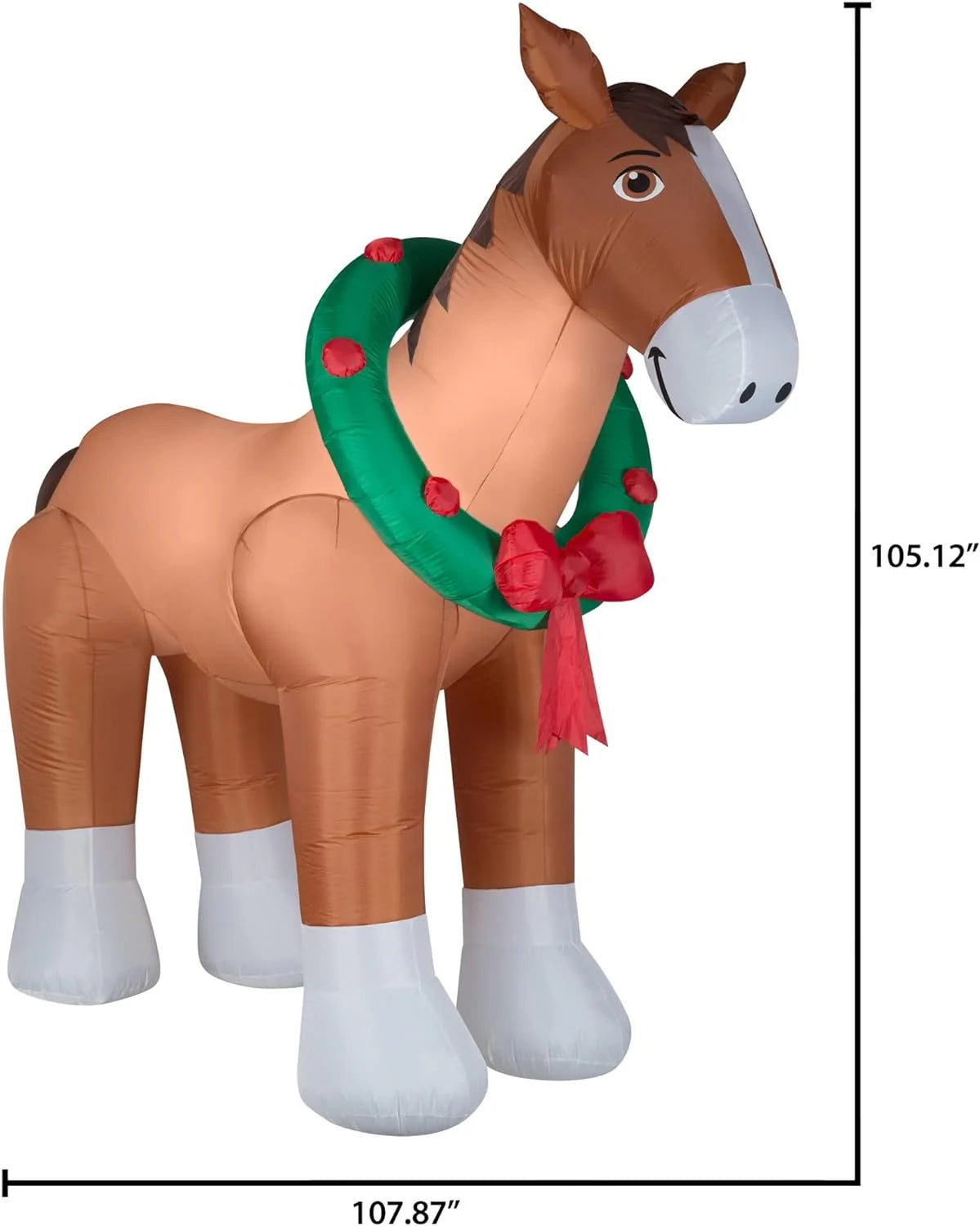 Christmas Inflatables Clydesdale Horse Holiday Inflatable, 9 Foot Wide and Lights Up, Comes with Tether Stakes, Rope, Power Supply and Two Bonus Repair Patches Brown MTR-17148 - image 3