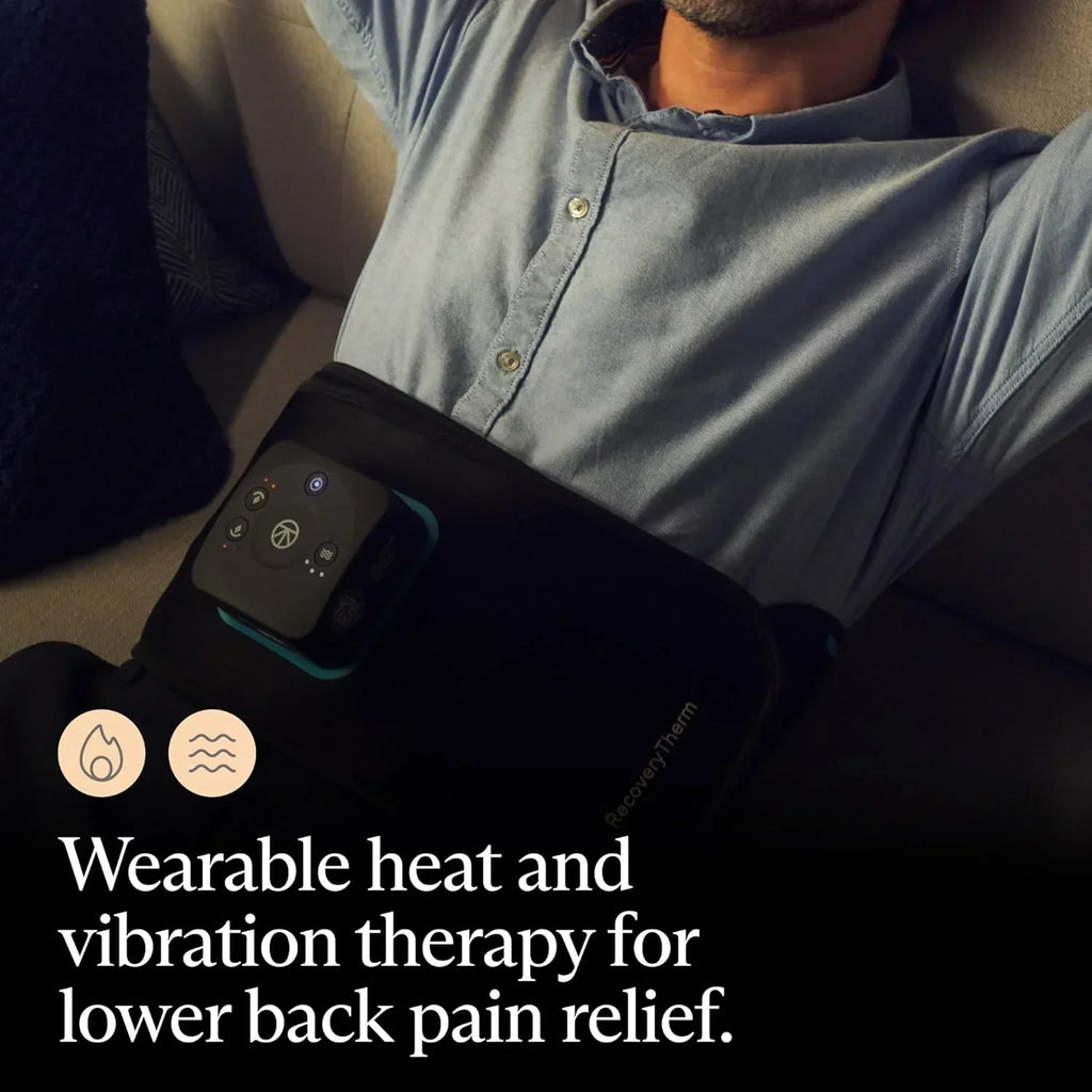 RecoveryTherm Back - Hot Vibration Back and Core Wrap for Athletes - Advanced Hot Vibration for Pain Relief Wrap with Cryothe