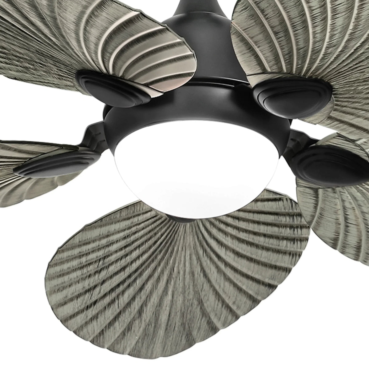 ModFusion 52" Gray Black Coastal Ceiling Fan with Palm Leaf Blades, LED Light & Remote -C Quiet Reversible DC Motor Indoor/Outdoor - image 11