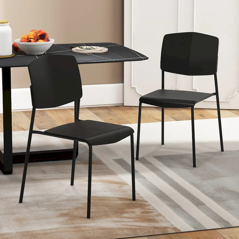 Set of 4 Stackable Dining Chairs with Ergonomic Backrest and Spacious Seat by Gymax - image 8