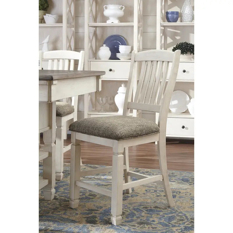 Signature Design by Ashley Bolanburg 7-Piece Counter Height Dining Set in Antique White and Brown - image 6