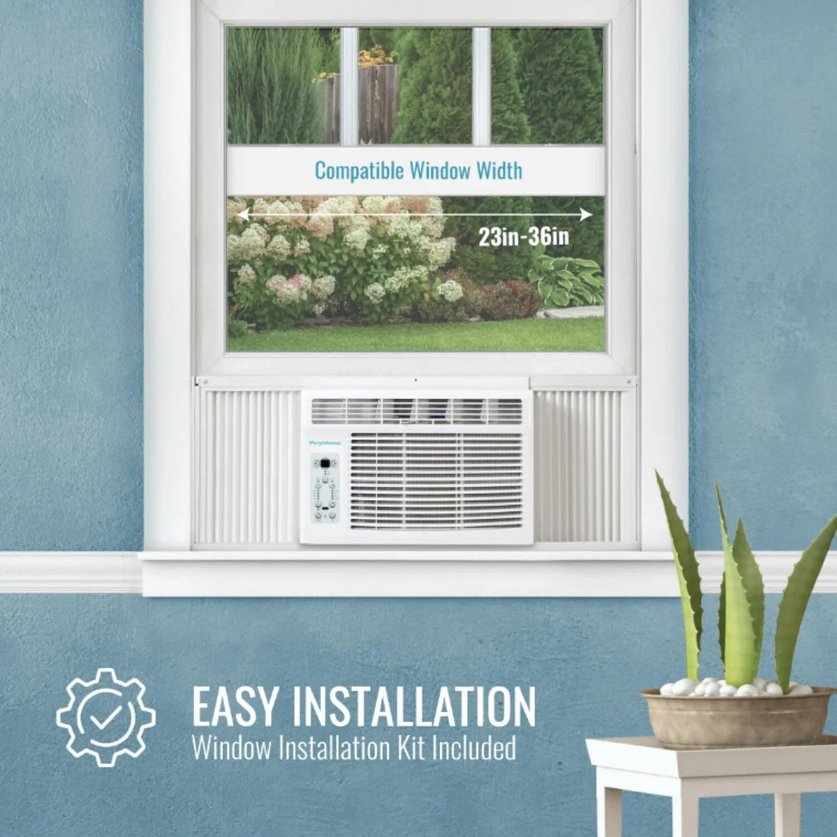A 5000 calorie heating/cooling window air conditioner and dehumidifier, suitable for apartments, living rooms, bathrooms and 