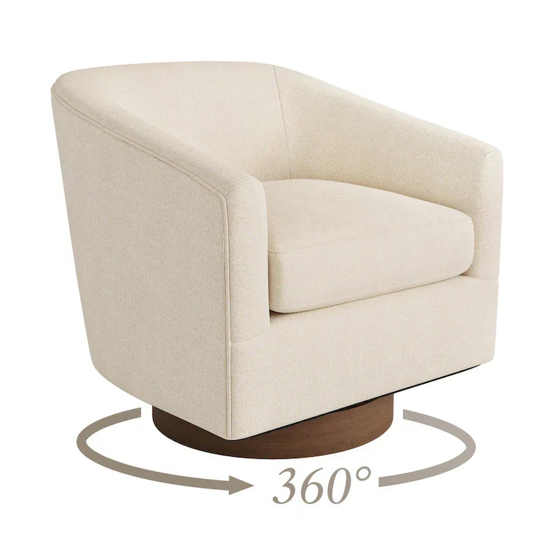 LUE BONA Contemporary Upholstered Wooden Barrel Swivel Accent Chair for Living Room - image 5