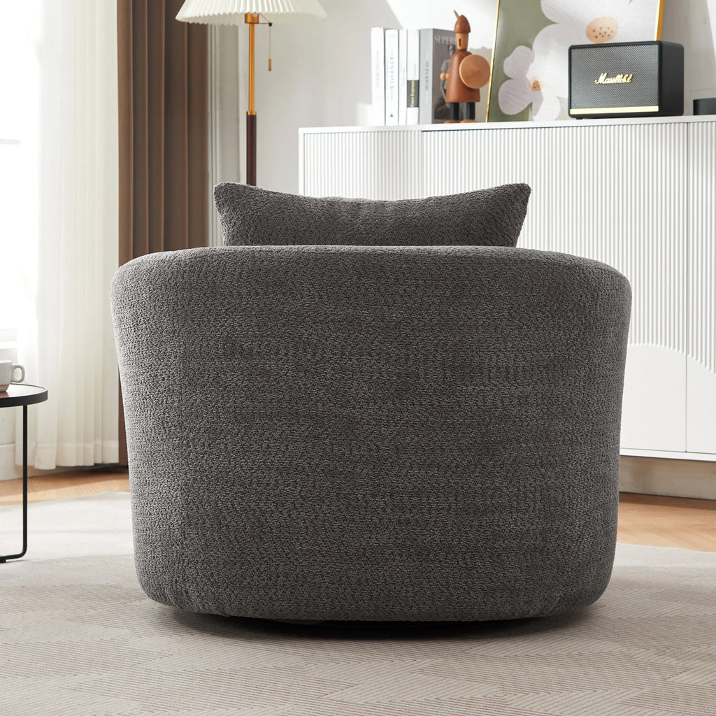 Harper & Bright Designs 360- Swivel Accent Chair, Barrel Chair Swivel Upholstered Sofa Chair with Cushion for Living Room Office, Beige - image 27