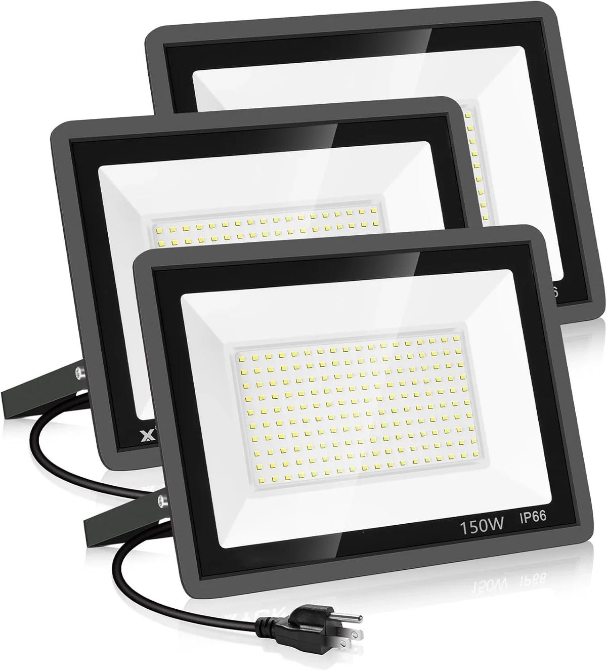 3 Pack 200W LED Flood Light,Super Bright Exterior Security Lights With Plug,IP66 Waterproof Outdoor Flood Light, 22800lm 5000