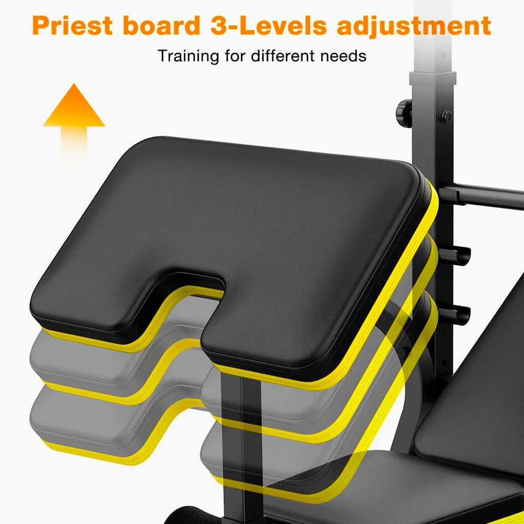Weight Bench, Blacksmith 1100 lb 6 - in - 1 Workout Bench Press with Squat Rack Leg Developer Preacher Curl Butterfly Arms, Gym Exercise Equipment for Full Body Home Gym - image 8
