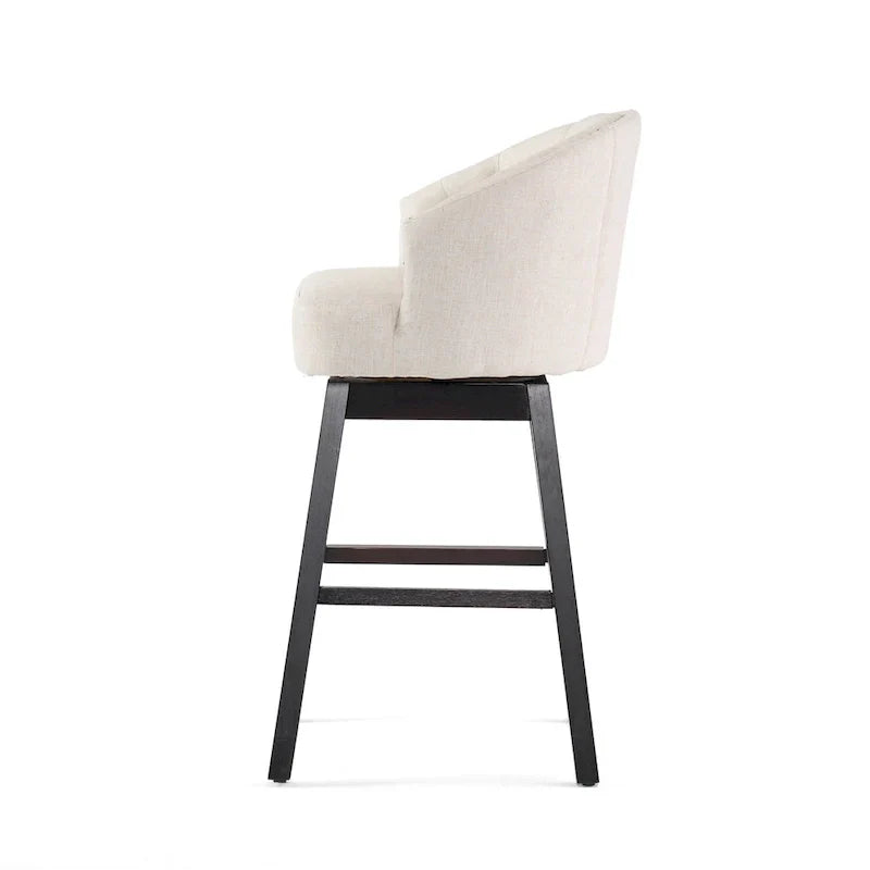 Swivel Bar Stool Set with Tufted Upholstered Seat and Wooden Frame - image 14