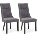 Costway Set of 2/4 Channel Tufted Dining Chairs with High Backrest - image 1