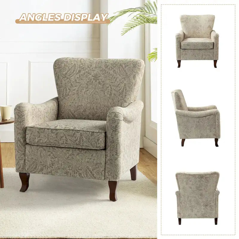 Set of 2 Samouel Contemporary Floral Wingback Armchairs by HULALA HOME - image 38