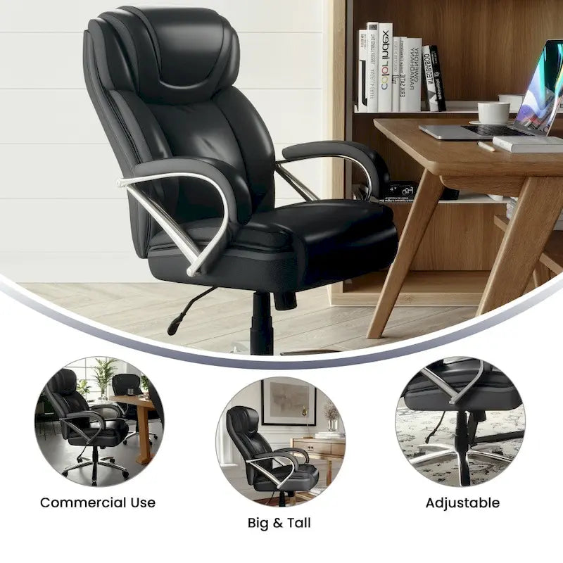 Executive Ergonomic Swivel Office Chair for Big & Tall with LeatherSoft Upholstery - image 3
