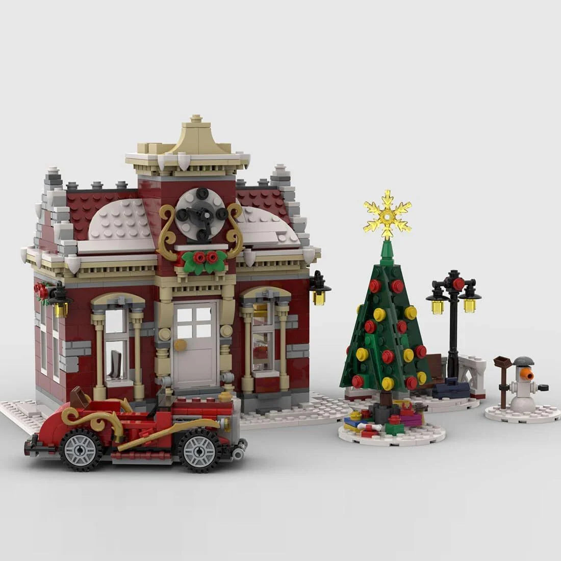 Christmas Country Church Building Kit, MOC-147549 Winter Modular Building Blocks Christmas House Building Block Building Toy 