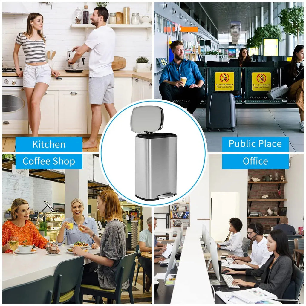 Bigacc 13 Gallon 50 Liter Kitchen Trash Can with Touch-Free & Motion Sensor, Automatic Stainless-Steel Garbage Can, Anti-Fing