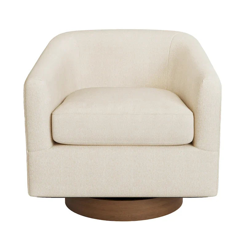 LUE BONA Contemporary Upholstered Wooden Barrel Swivel Accent Chair for Living Room - image 3