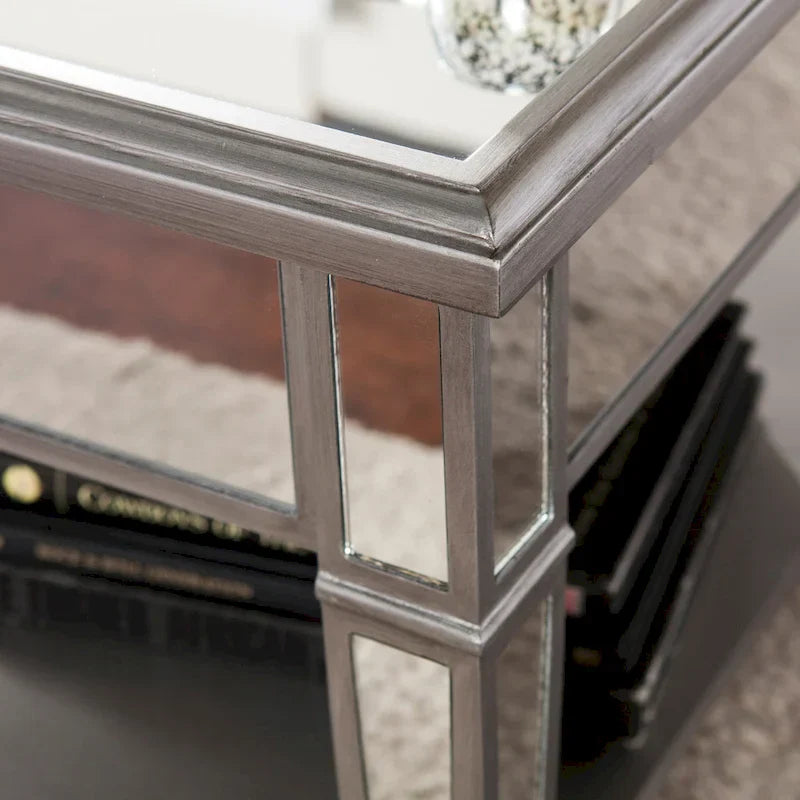 SEI Furniture Wheaton Square Coffee Table with Shelf and Mirror Finish - image 3