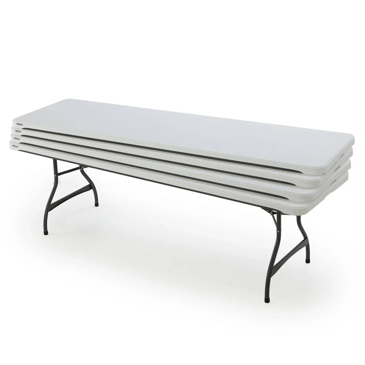 4-Pack Commercial Stacking 8 ft Folding Table - White (80344) - image 1