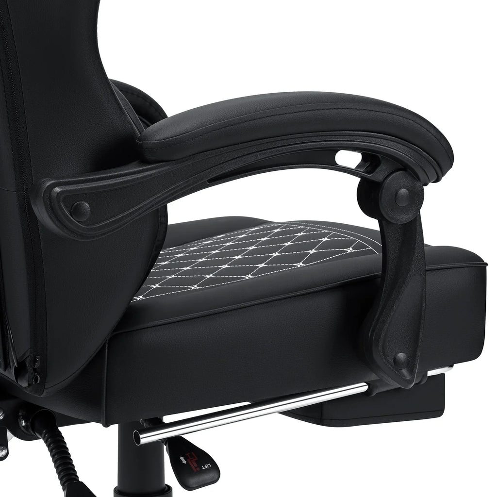Hoffree Gaming Chair with Massage and Footrest Big and Tall Gamer Chair with Headrest and Lumbar Support PU Computer Game Chair for Adults Office - image 76