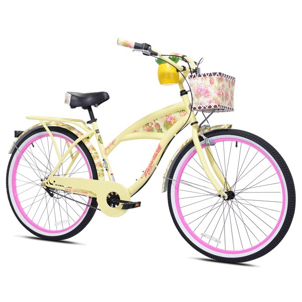 Kent 26" Margaritaville Womens 3-Speed Cruiser Bike, Yellow