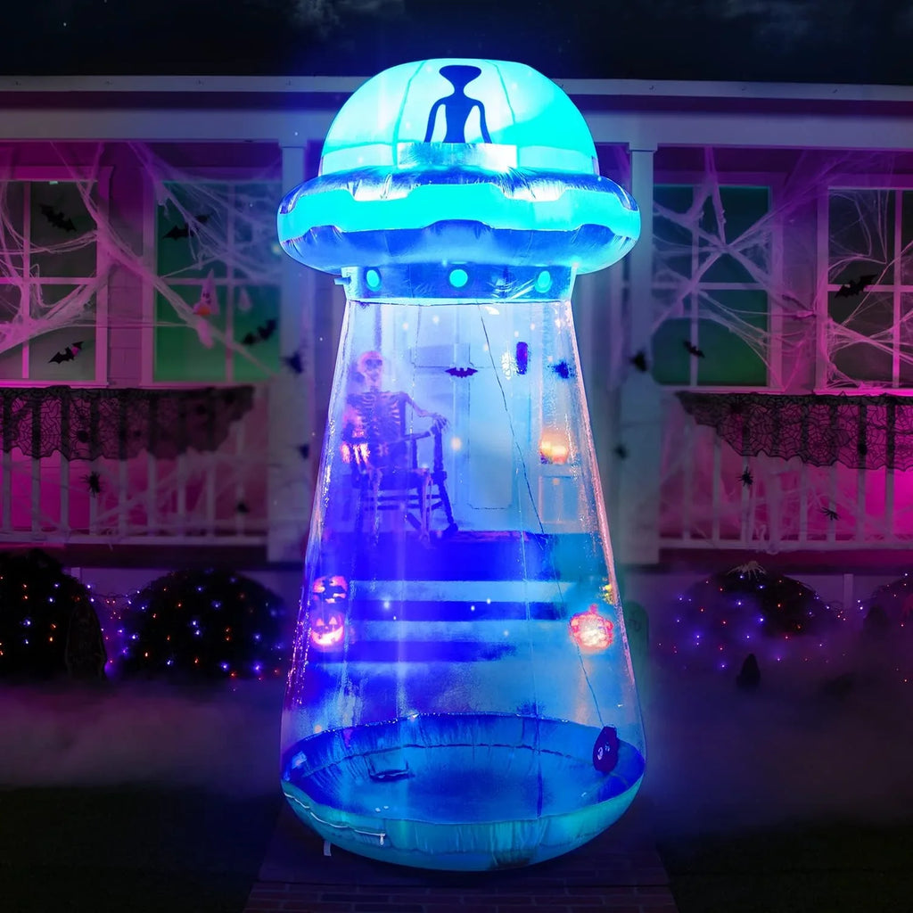 9ft Tall Halloween Inflatable UFO Yard Decoration
