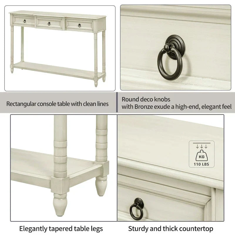 Entryway Console Table with Drawers and Extended Shelf - image 28