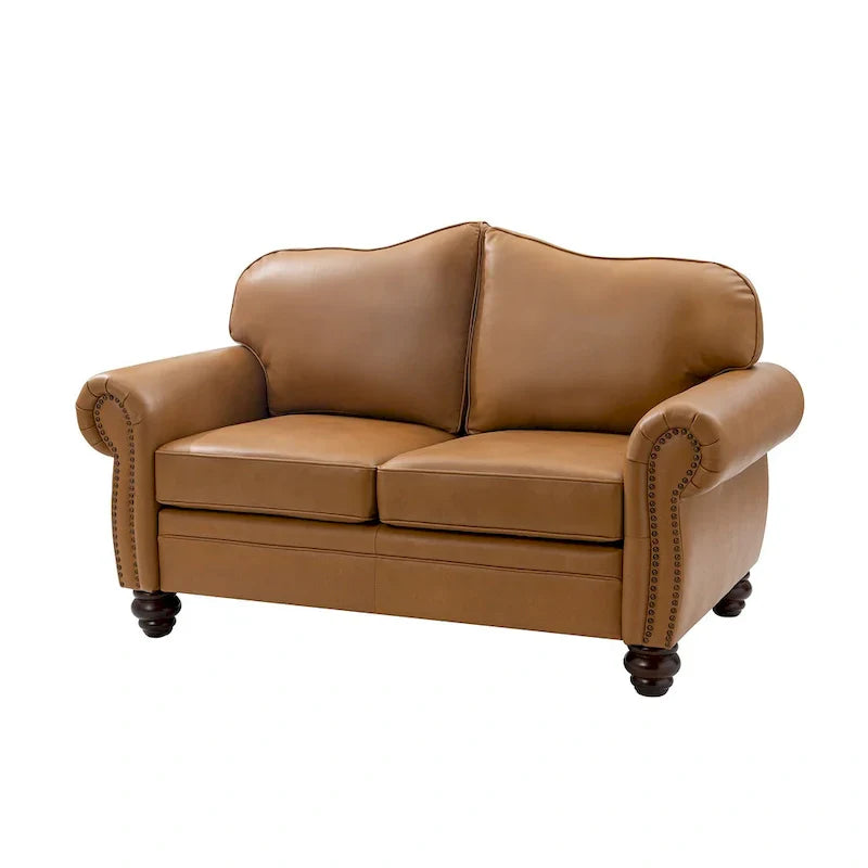 Angel Transitional Genuine Leather Sofa with Tufted Backrest by HULALA HOME - image 3