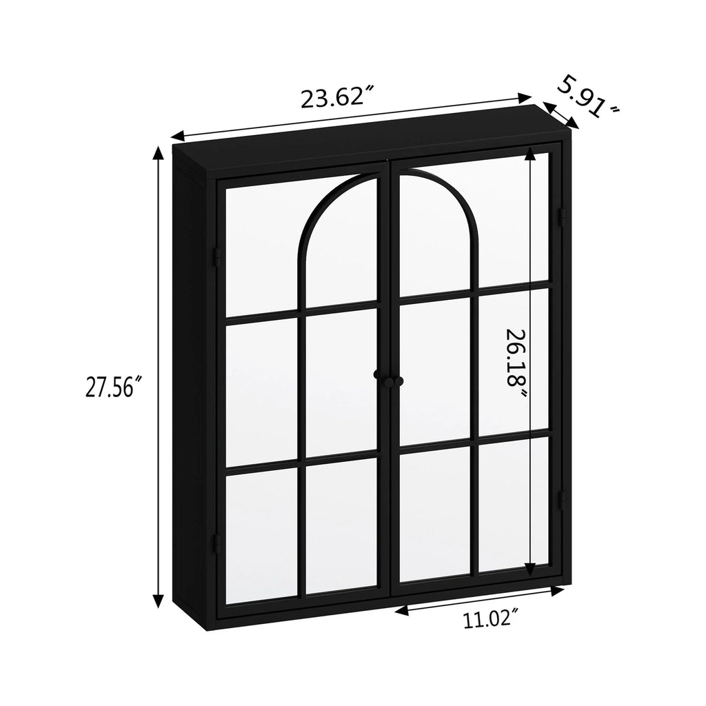 27.56"Modern Wall Cabinet with Glass Doors, Bathroom Cabinet with Featuring Three-tier Storage for Entryway Living Room, Bathroom or Dining Room - image 23